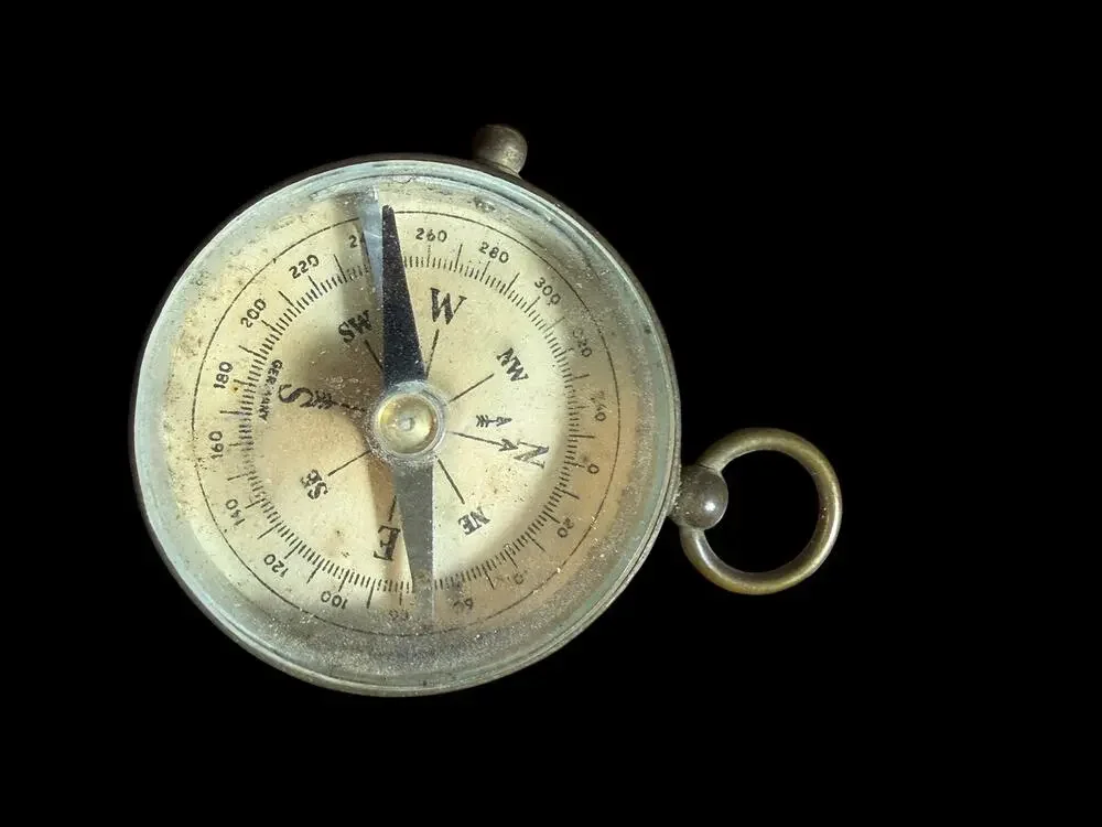 Antique German Brass Pocket Compass Maritime Nautical